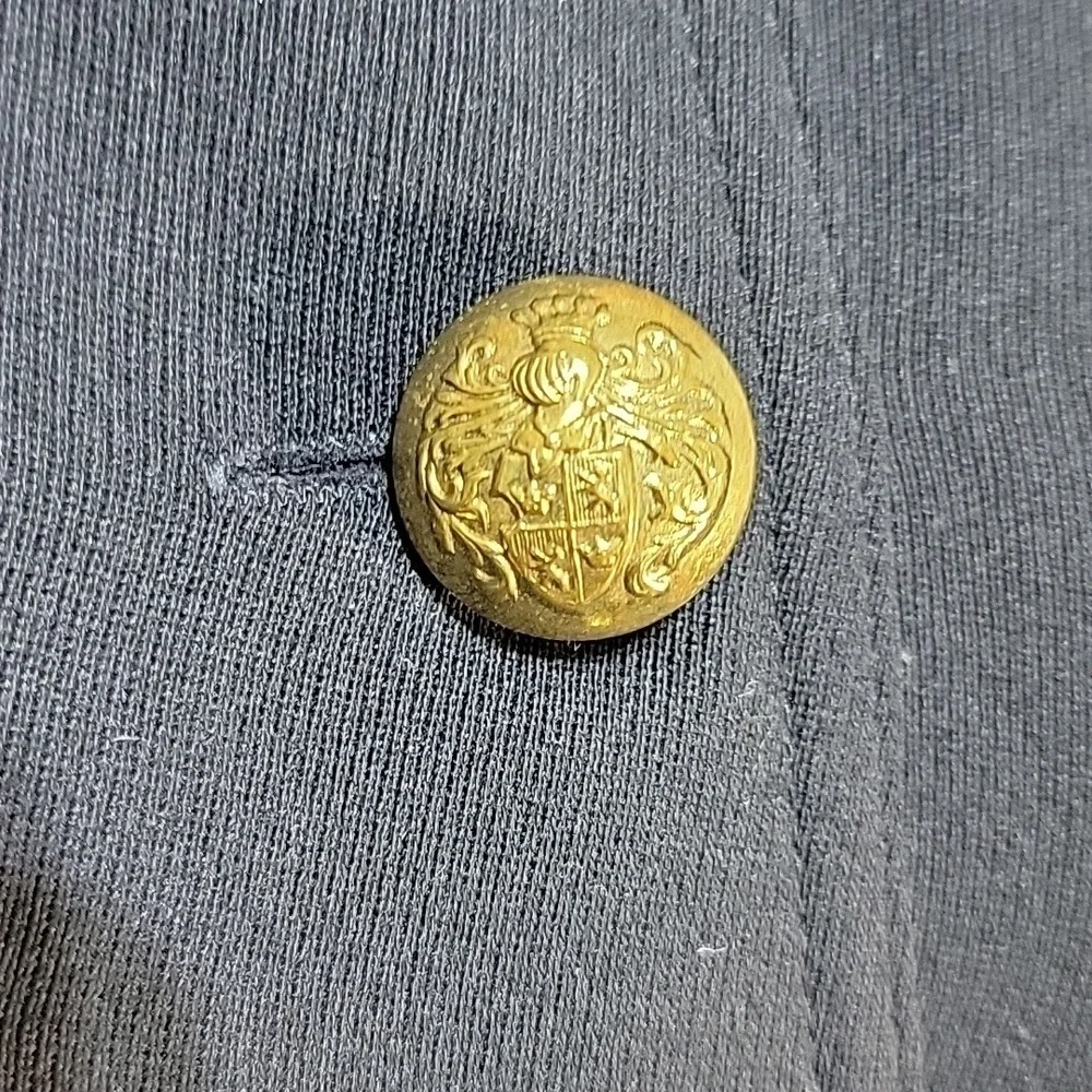 Vintage Bloomie’s Dana Buchman Fine Wool Navy Duster Jacket w/Gold Buttons - Picture 6 of 8